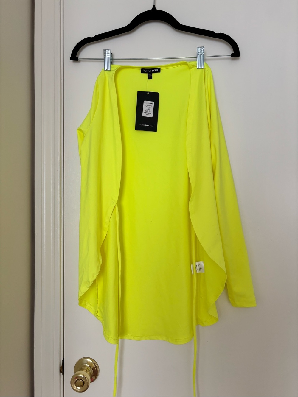 Neon Yellow Open-Front Cardigan